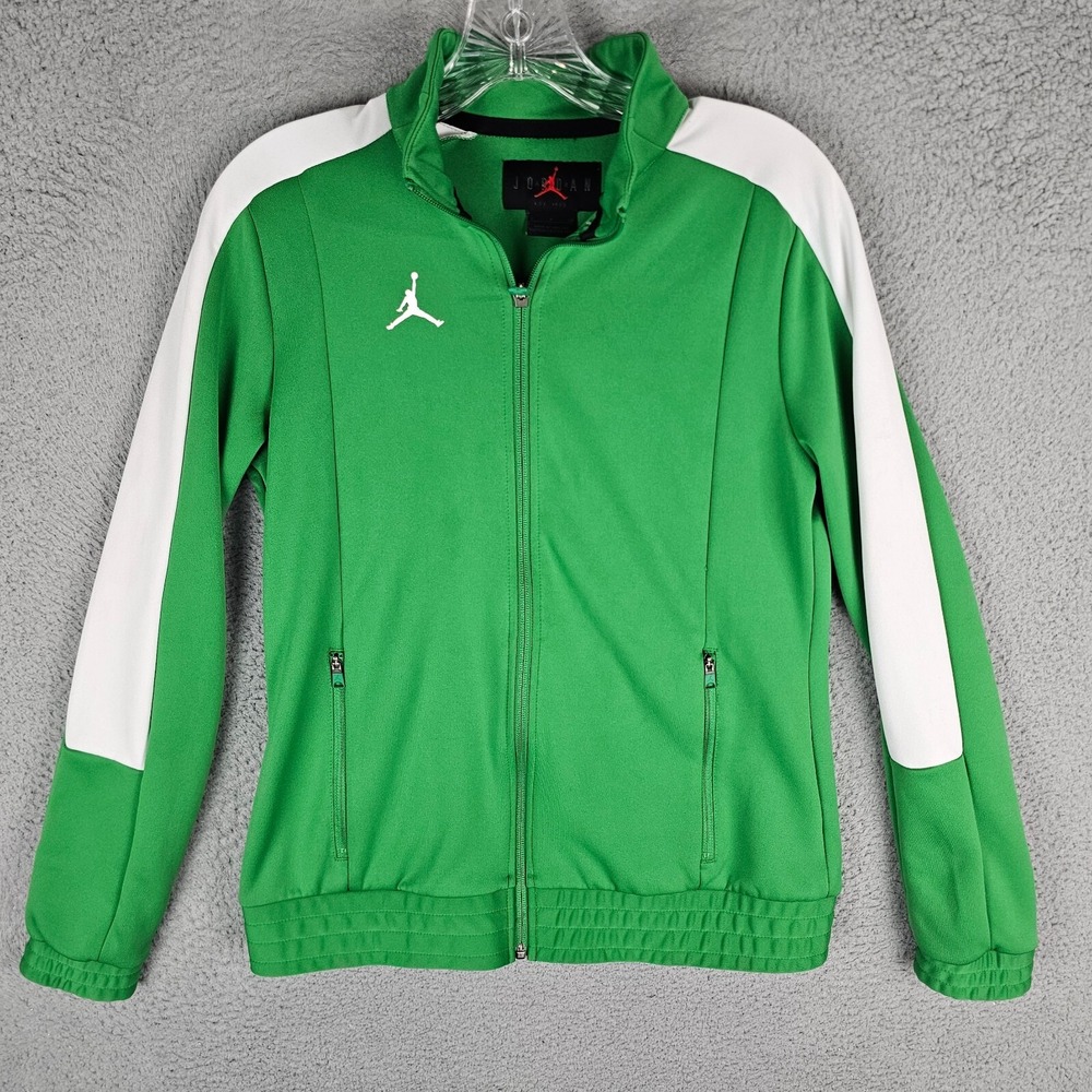 Air Jordan Basketball Jacket Womens Small Green Long‎ Sleeve Full Zip CN5364-377